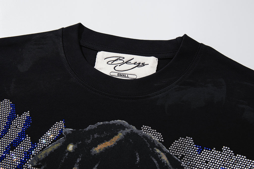 BKYS Vintage Sparkle Portrait Print Relaxed Urban Graphic Tee