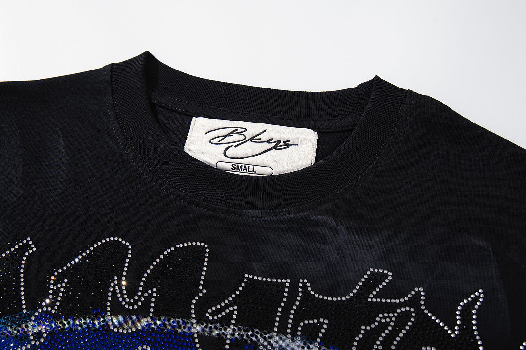 BKYS Vintage Portrait Rhinestone Street Graphic Boxy Tee