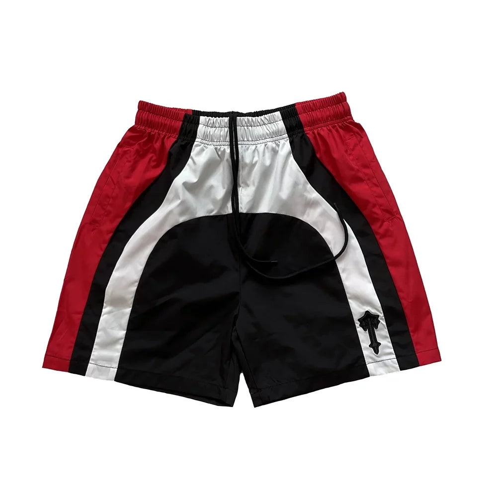 Trapstar Contrast Embroidered Shorts Red