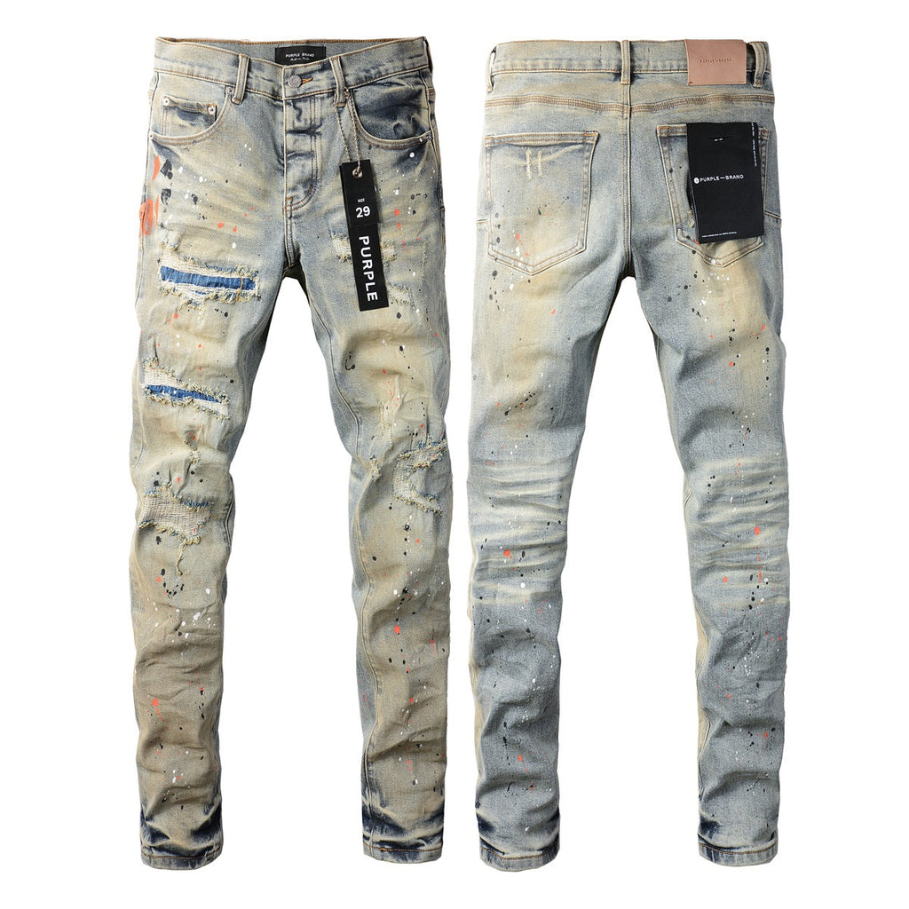 Purple Jeans Stylish Black Distressed Jeans 9071 with Trendy Ripped Details