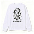 BAPE Style "BY BATHING APE" Camo Ape Head Long-Sleeve Tee - White/Monochrome Camo