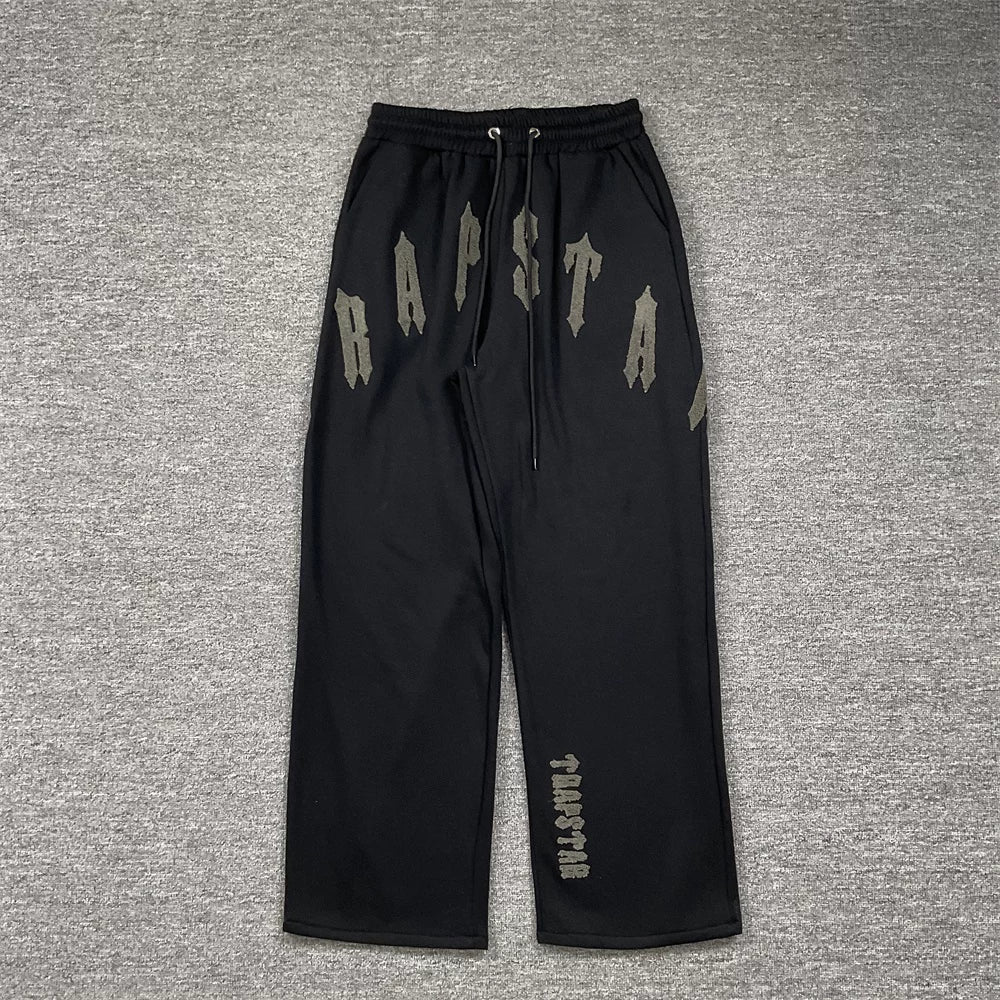 TRAPSTAR Embroidered Letter Sweatpants Black