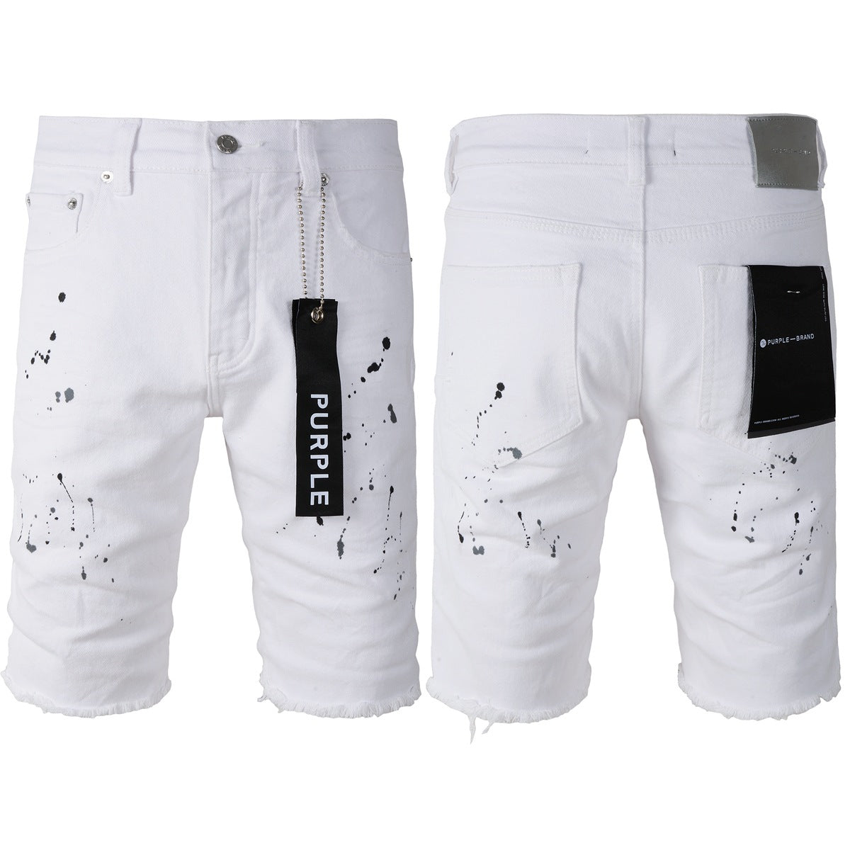 Purple jeans The New Jeans Mens Personality Trend Fashion Hole White Jean Shorts 5021