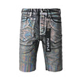 Purple jeans New Jeans Men Personality Trend Fashion Coating Jean Shorts 5028