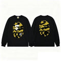 BAPE Style Big Camo Ape Head Long-Sleeve Tee - Black/Yellow