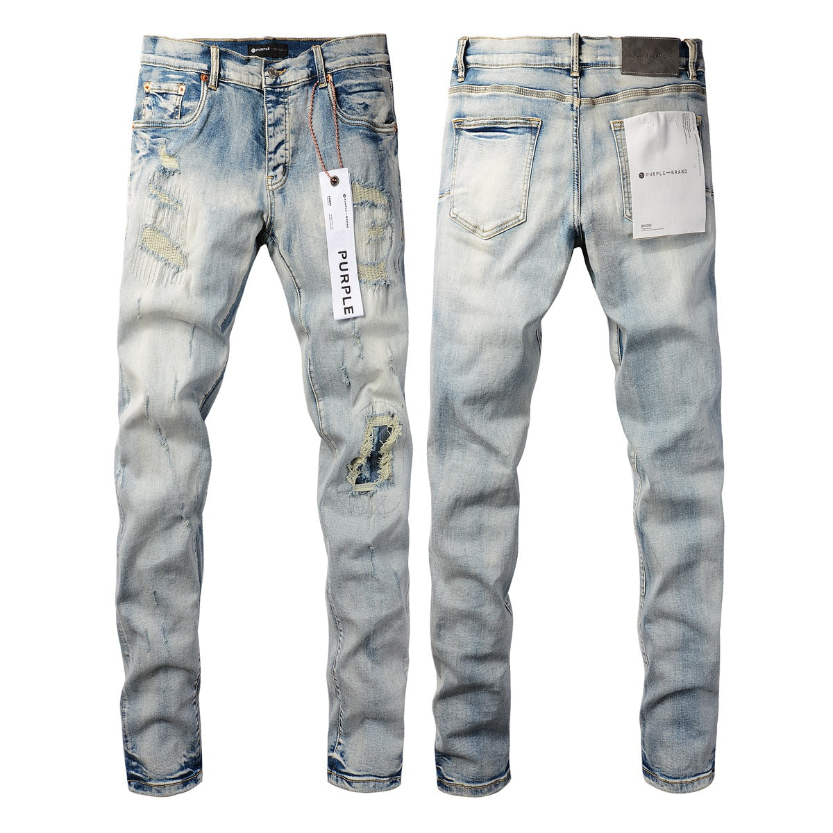 Purple Jeans New Blue Vintage Personality Fashion Ripped Jeans (9058-9050)