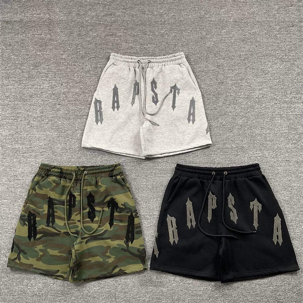 rapstar Loose Embroidered Shorts Black