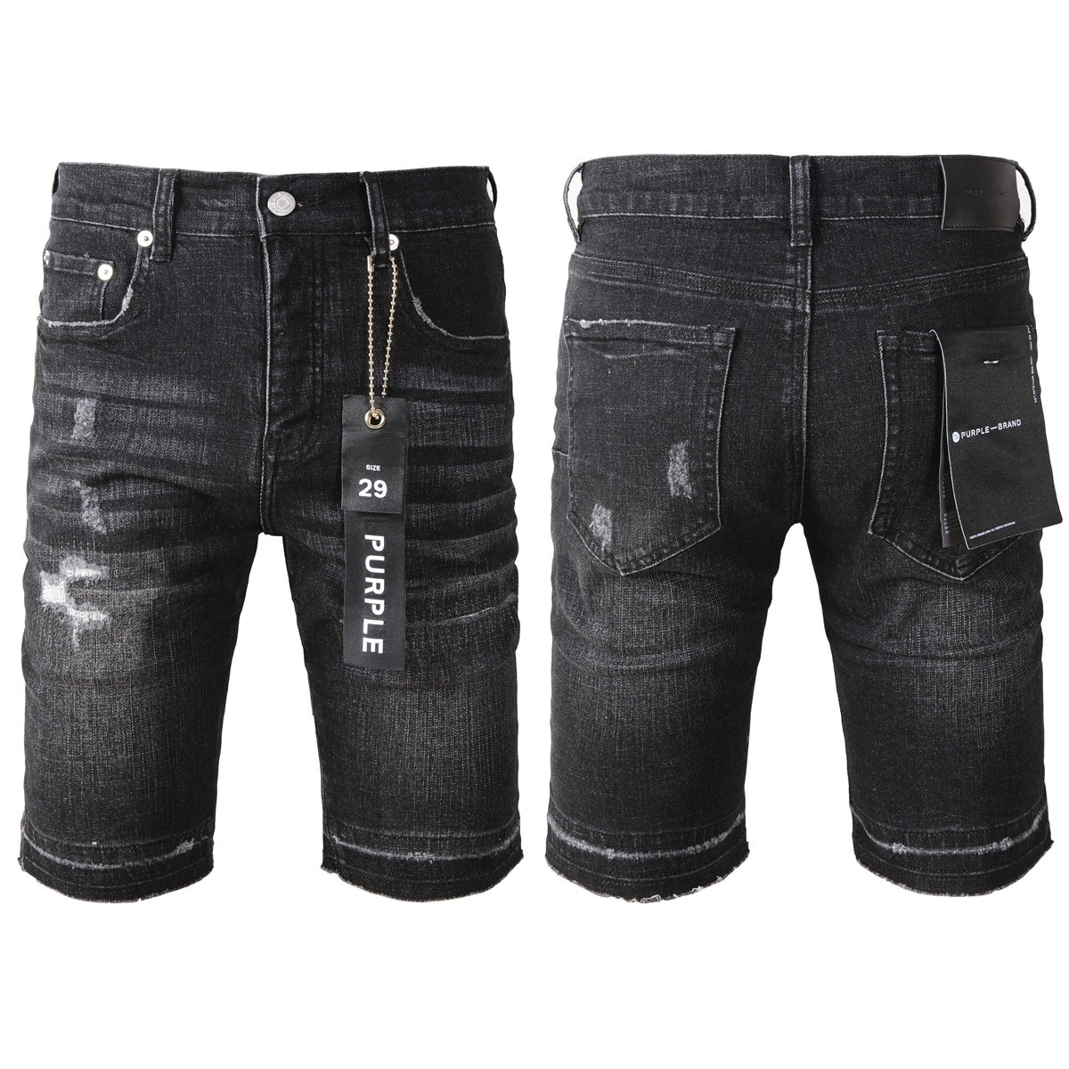 Purple Jeans Black Jean Shorts 5083 with a Sleek and Modern Design for Summer