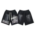 Hellstar Washed Ink Splash Antique Streetwear Shorts