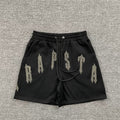 rapstar Loose Embroidered Shorts Black