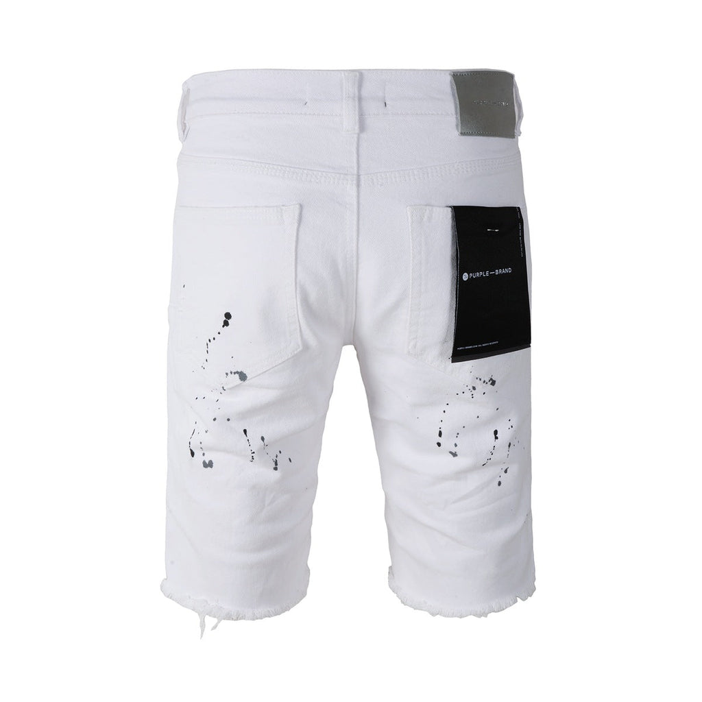 Purple jeans The New Jeans Mens Personality Trend Fashion Hole White Jean Shorts 5021