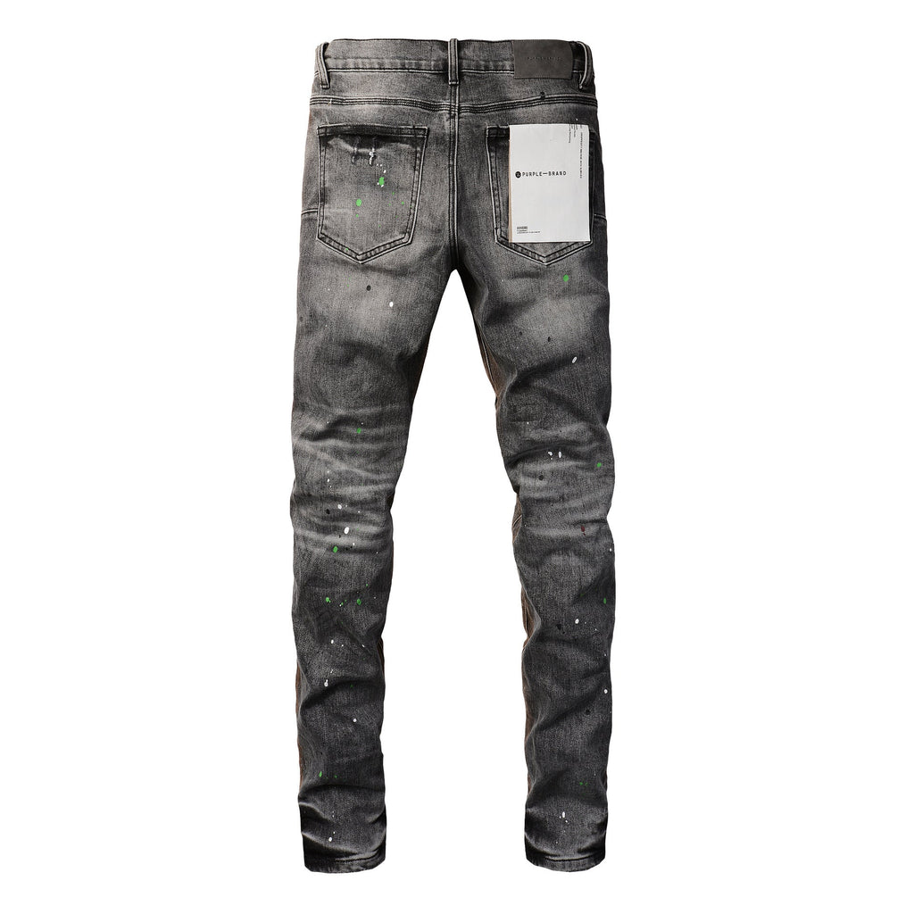 Purple JeansNew High Quality Mens Jeans Designer Jeans Fashion Distressed Ripped Denim Cargo For Men High Street Fashion 9031