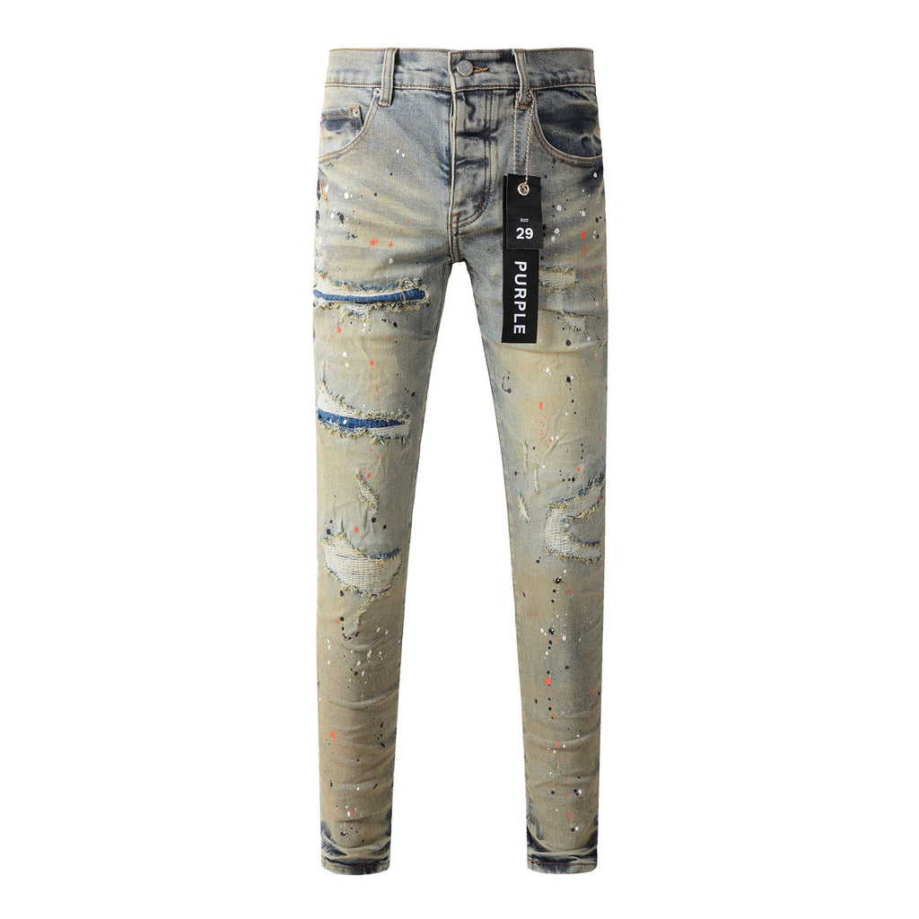 Purple Jeans Stylish Black Distressed Jeans 9071 with Trendy Ripped Details