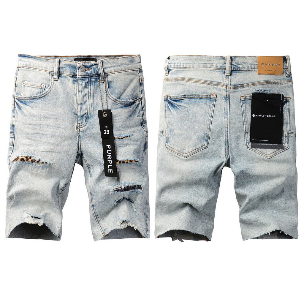 purple Blue Jean Shorts 5087 with a Classic Fit and Timeless Style