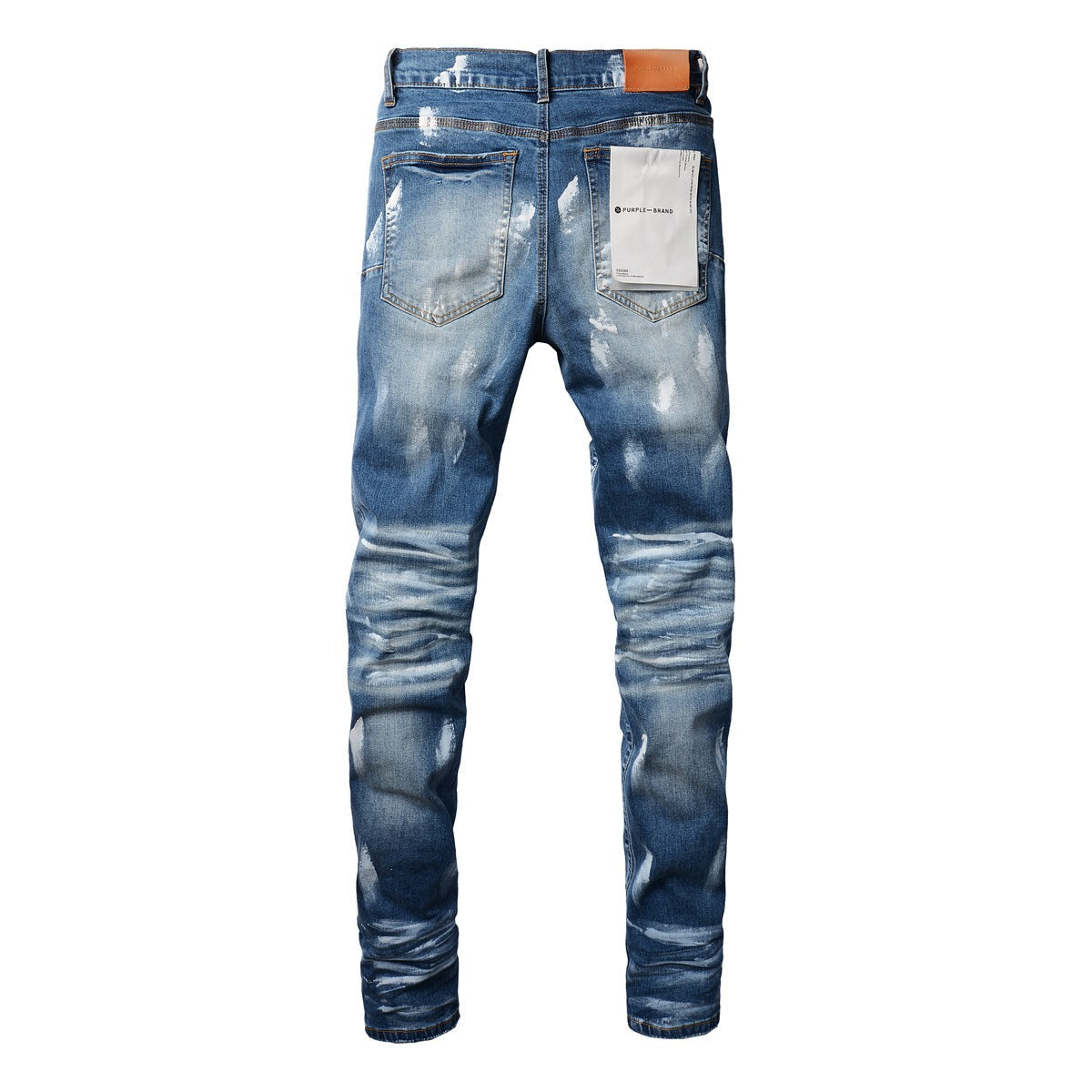 Purple Jeans Mens Jeans Man Jeans Pants Designer Black Skinny Stickers Light Wash Ripped Motorcycle (9062-9051)