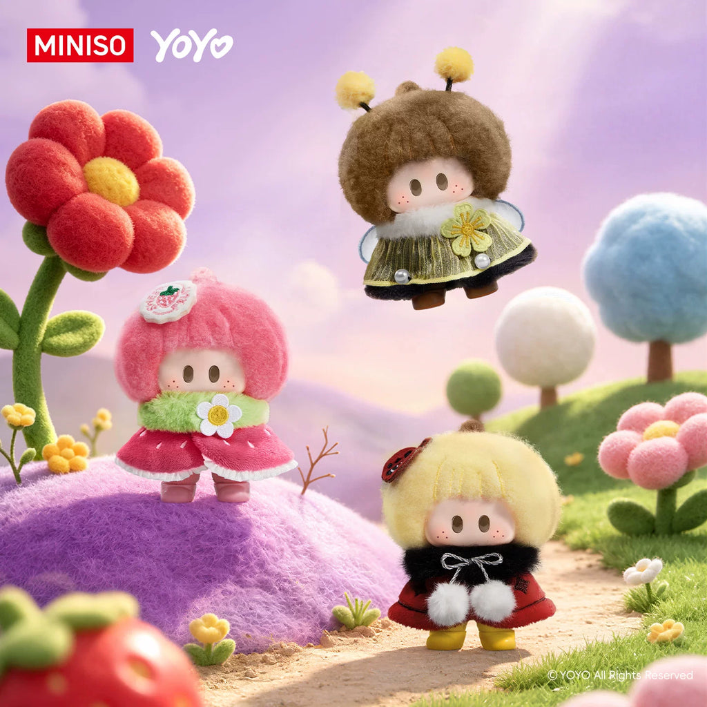 Spot MINISO MINISO YOYO Flower Wild Pong Series Pond Glue Plush Blind Box Pendant Right Right Sauce