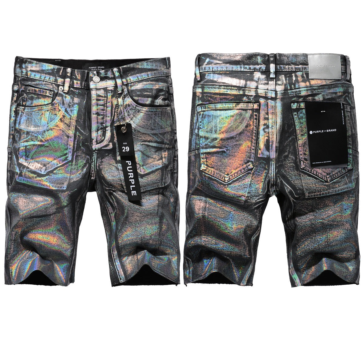 Purple jeans New Jeans Men Personality Trend Fashion Coating Jean Shorts 5028