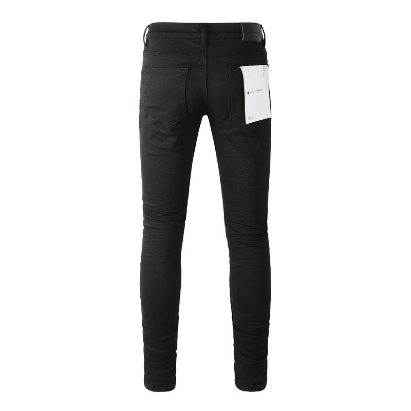 Purple Jeans Mens Black Distressed Jeans Ripped Knees Nwt Street Style Fashion 9023