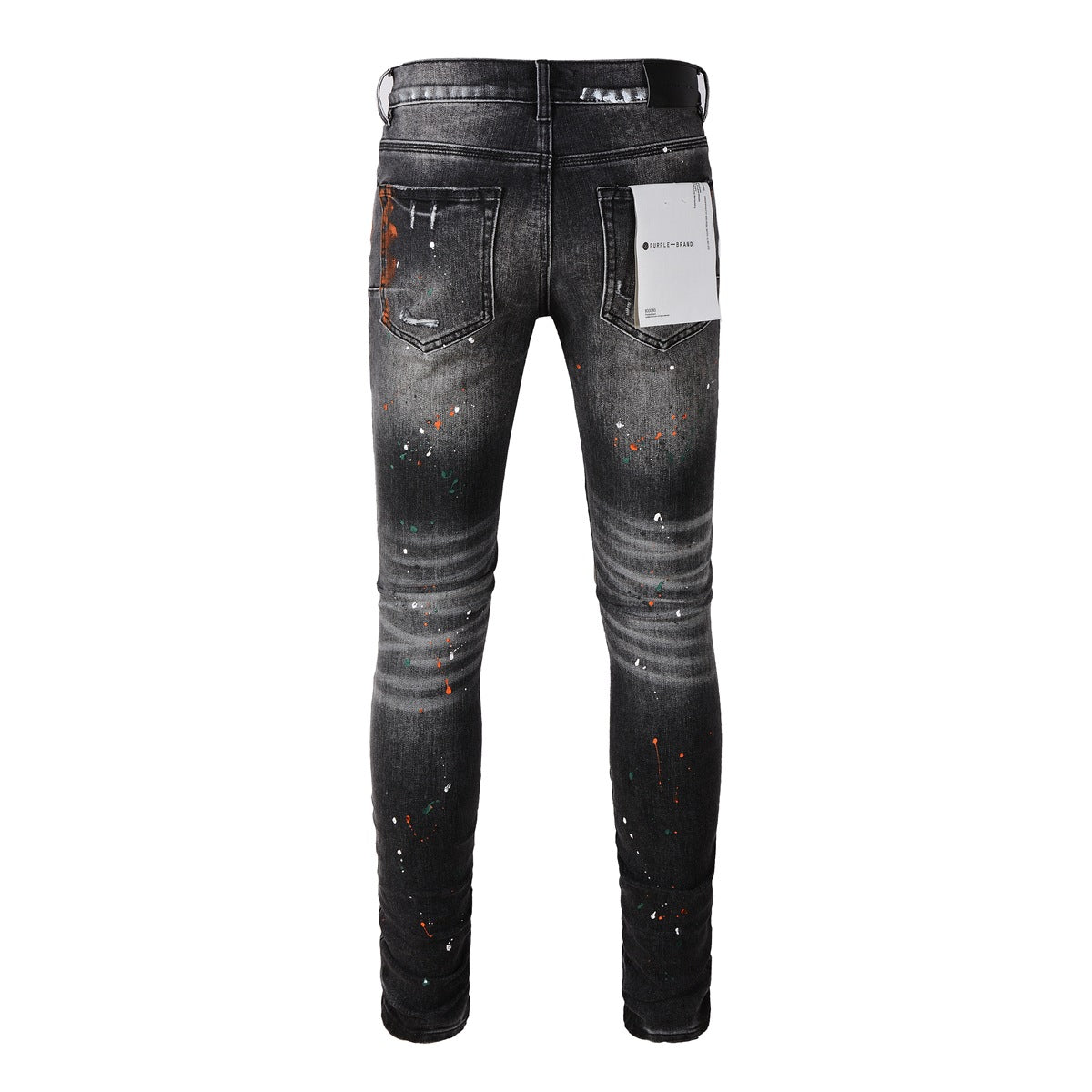 Purple Jeans Mens New Black Grey Jeans - Urban Style with Unique Ripped Patches 9018