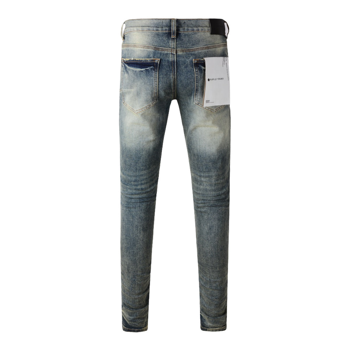 Purple Men Black Jeans Distressed Hole Unique Personality 9042