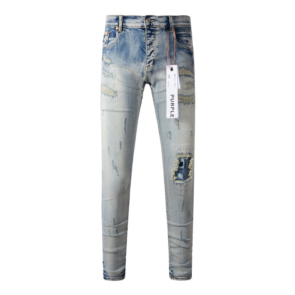 Purple Jeans New Blue Vintage Personality Fashion Ripped Jeans (9058-9050)