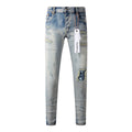 Purple Jeans New Blue Vintage Personality Fashion Ripped Jeans (9058-9050)