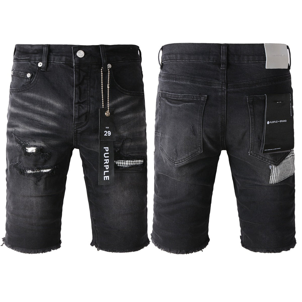 Purple Black Jean Shorts 5001 with Classic Style and Comfortable Fit