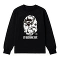 BAPE Style "BY BATHING APE" Camo Ape Head Long-Sleeve Tee - Black/Monochrome Camo