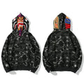 BAPE Style Camo Tiger Full-Zip Hoodie - Dark Grey/Black