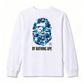 BAPE Style "BY BATHING APE" Camo Ape Head Long-Sleeve Tee - White/Blue