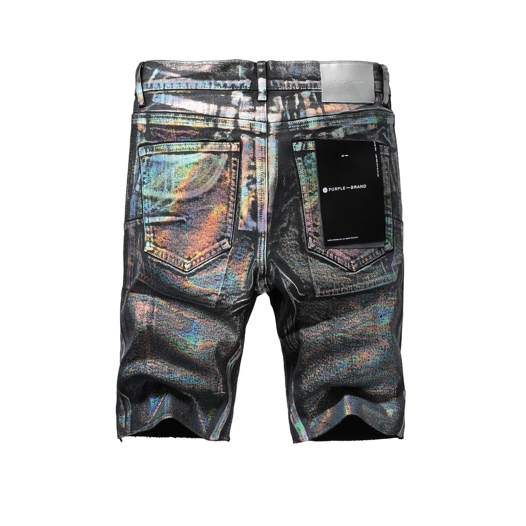 Purple jeans New Jeans Men Personality Trend Fashion Coating Jean Shorts 5028