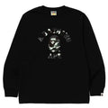 BAPE Style Arch Logo Monochrome Camo Ape Head Long-Sleeve Tee - Black