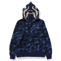 BAPE Style Camo Gold Shark Teeth Full-Zip Hoodie - Blue
