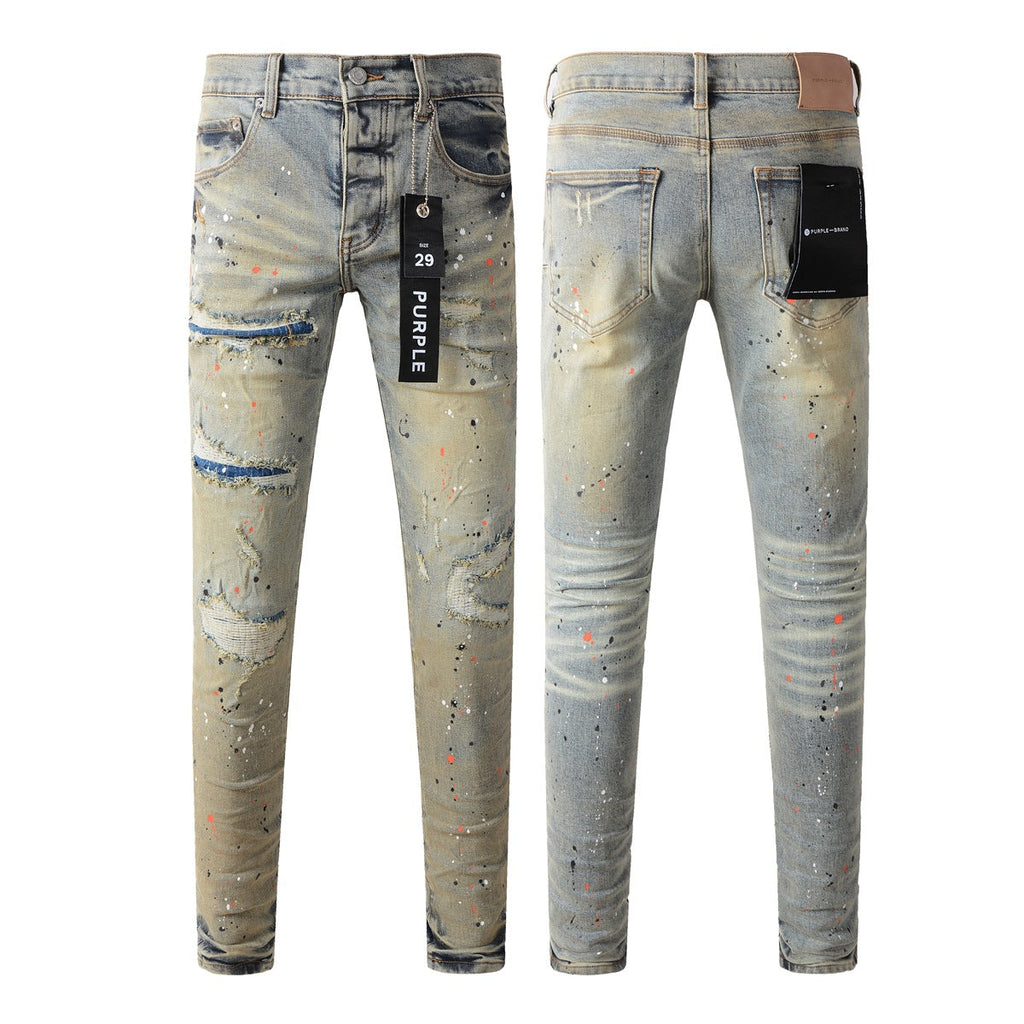 Purple Jeans Stylish Black Distressed Jeans 9071 with Trendy Ripped Details