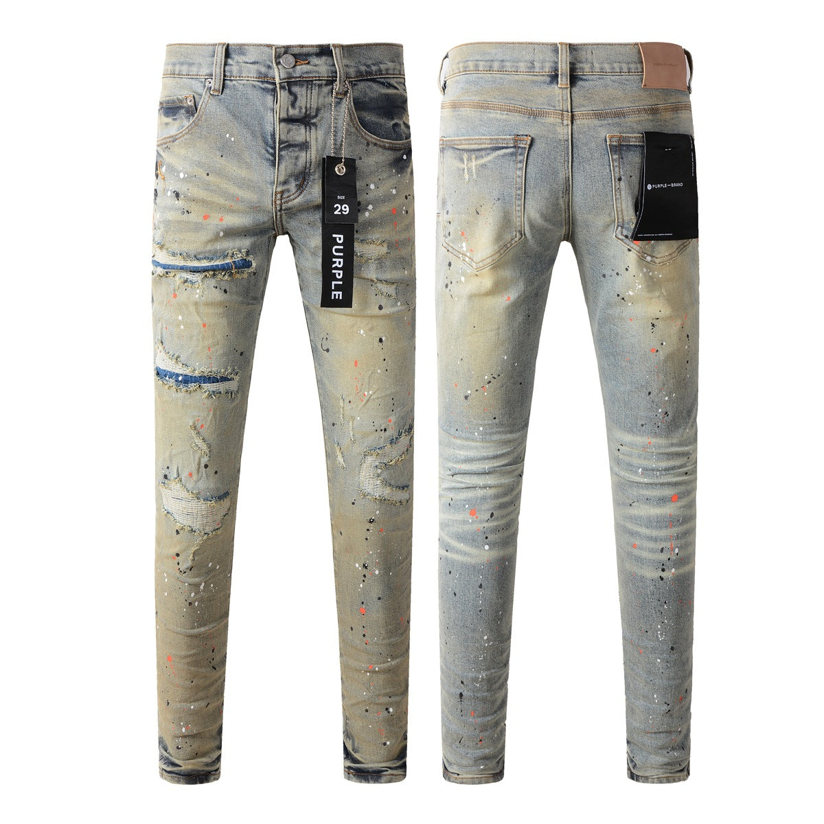 Purple Jeans Stylish Black Distressed Jeans 9071 with Trendy Ripped Details