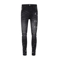 Purple Jeans Designer Jeans Mens Denim Embroidered Pants Fashion Hole Pants Hip Hop Distress Pants Best Seller Latest Version 9039