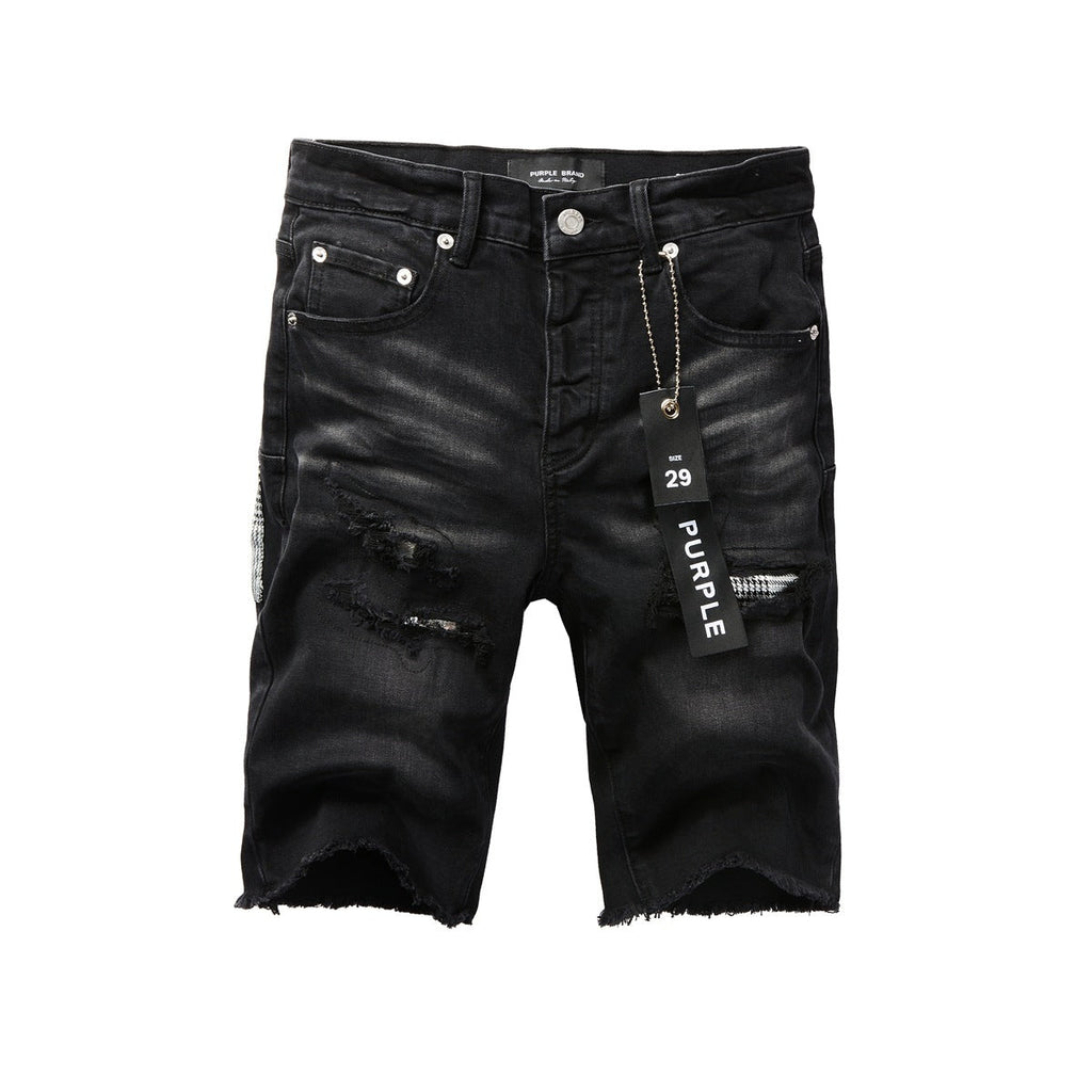 Purple Black Jean Shorts 5001 with Classic Style and Comfortable Fit