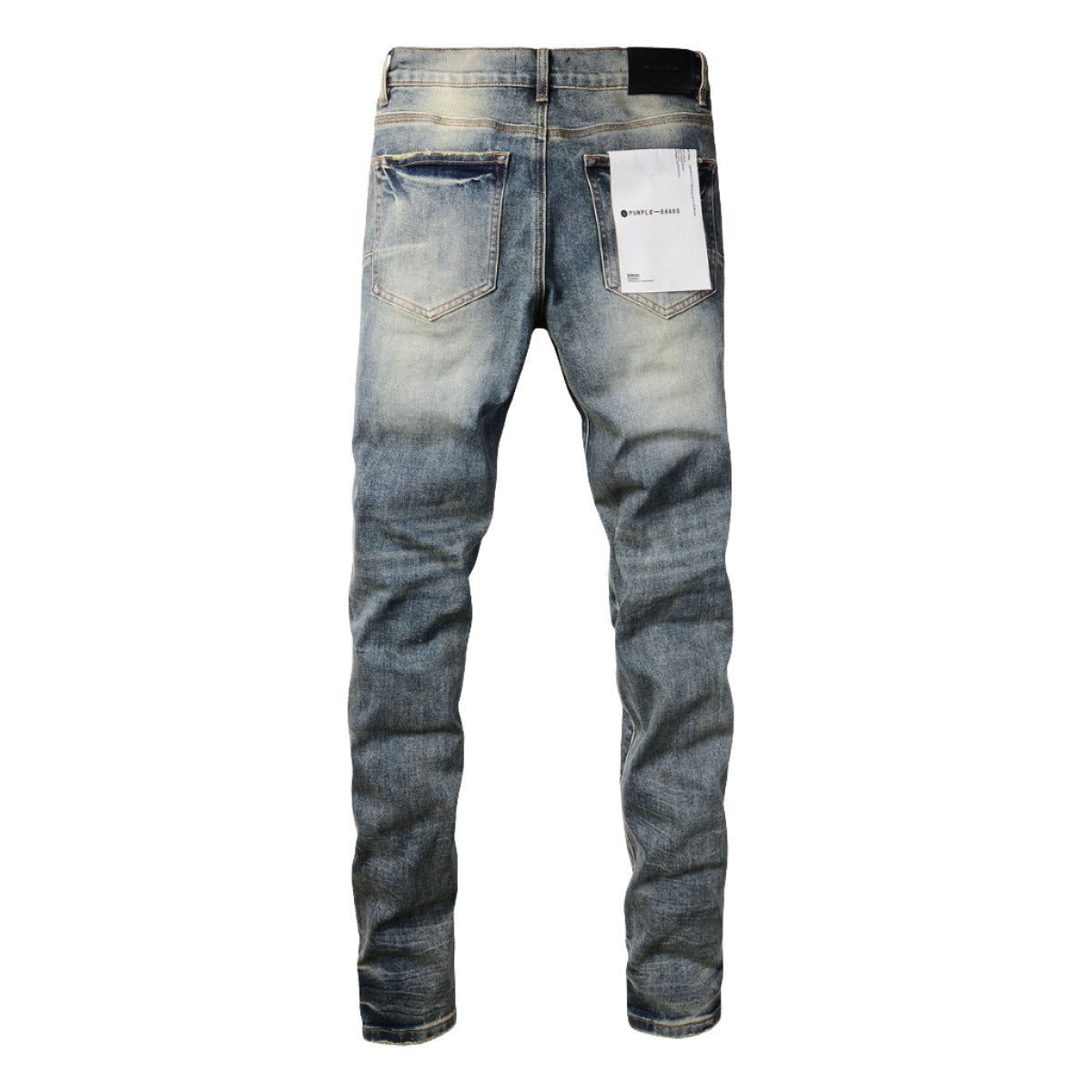 Purple Men Black Jeans Distressed Hole Unique Personality 9042
