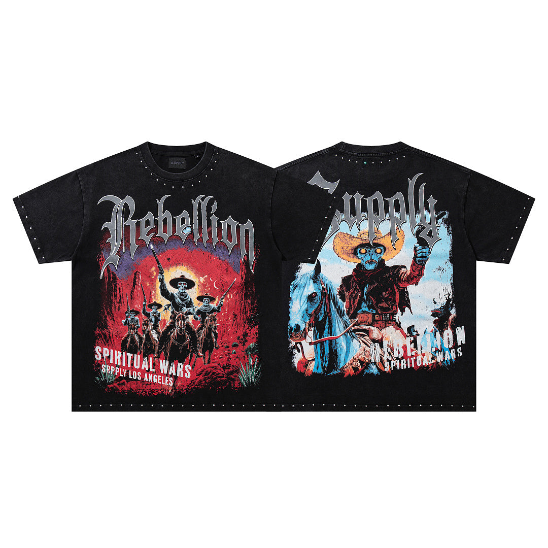 SUPPLY Rebellion Boxy Black T‑Shirt