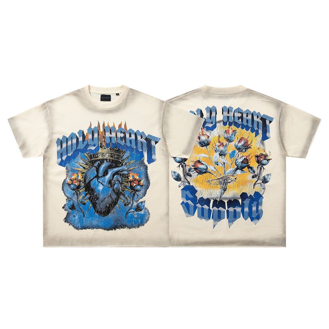 SUPPLY Holy Heart Crown Rose Graphic Tee