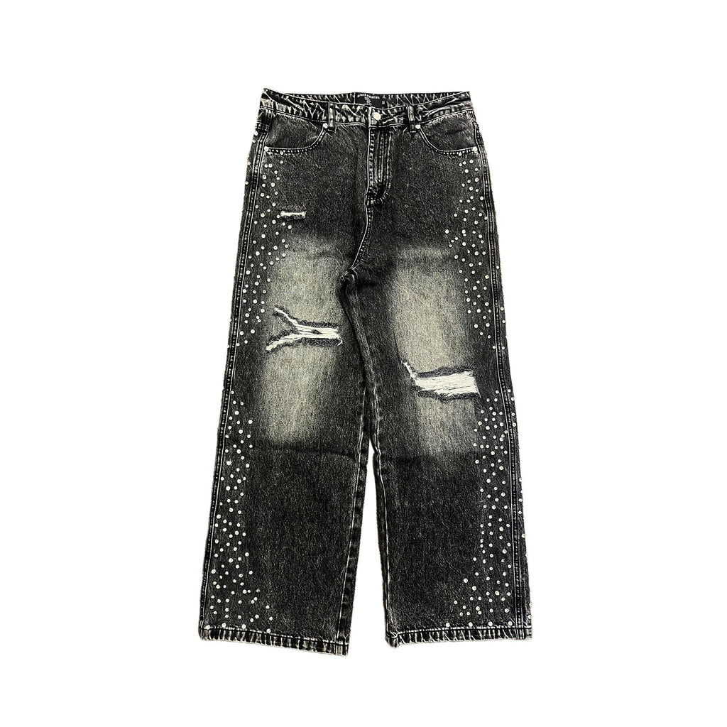 Mixed Emotions　Grey ‘Stone’ Baggy Jeans