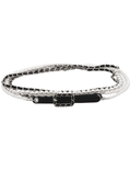 Fleur de Camélia Caity Pearl Chain Wrap Belt in Black and Silver