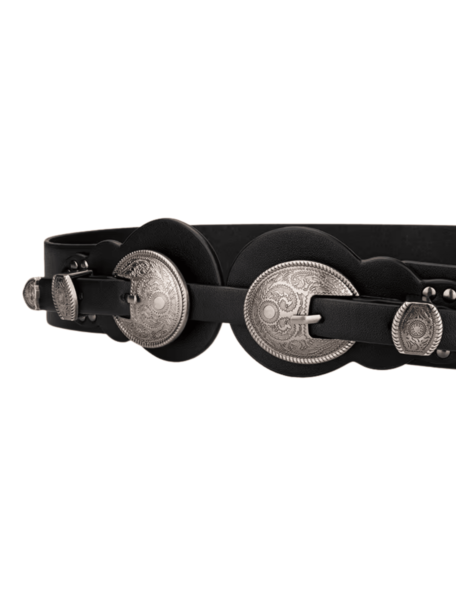 Austin Blaze Lottie Double Buckle Belt in Black