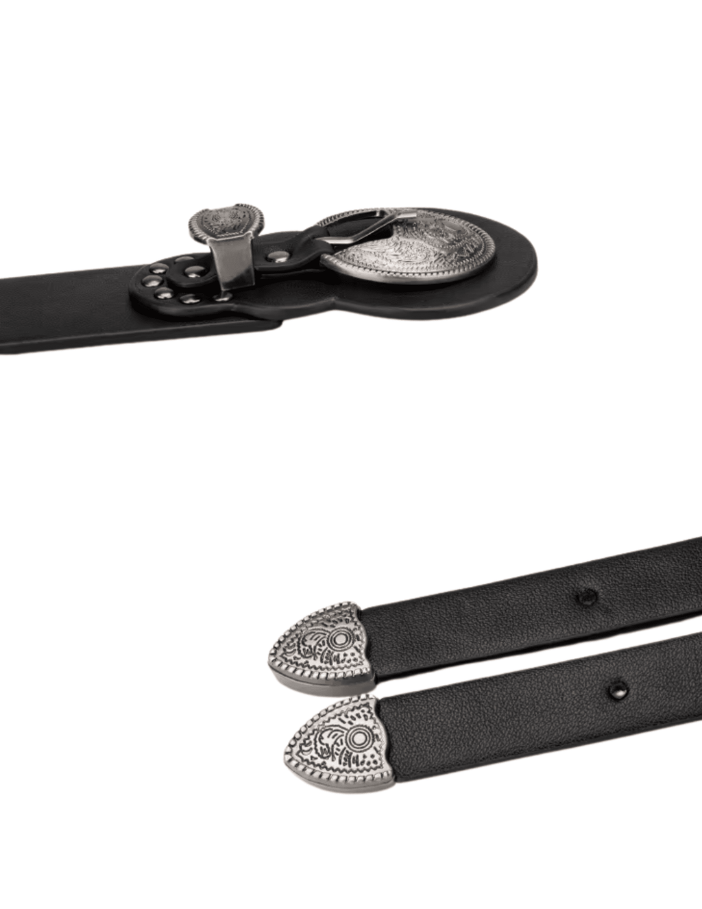 Austin Blaze Lottie Double Buckle Belt in Black