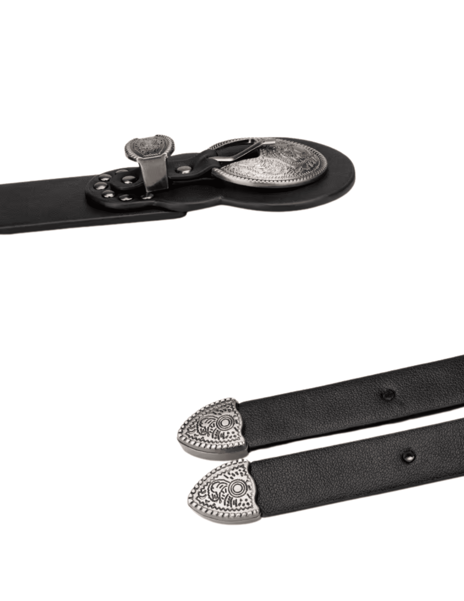 Austin Blaze Lottie Double Buckle Belt in Black