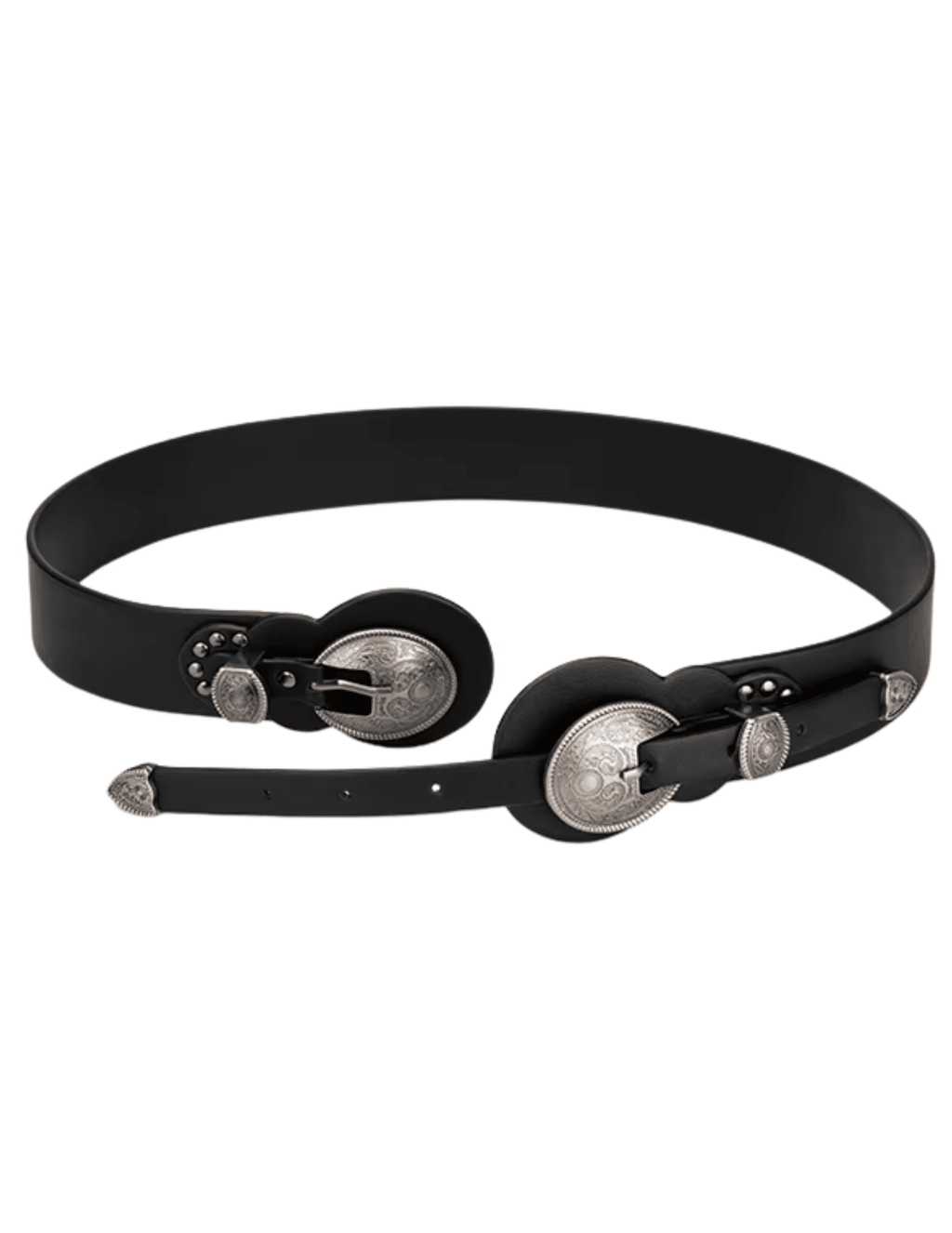 Austin Blaze Lottie Double Buckle Belt in Black