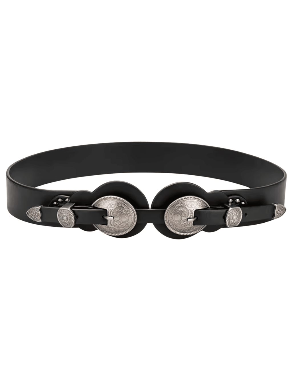 Austin Blaze Lottie Double Buckle Belt in Black