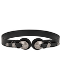 Austin Blaze Lottie Double Buckle Belt in Black