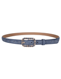 Fleur de Camélia Kimmy Suede Chain Buckle Belt in Dusty Blue
