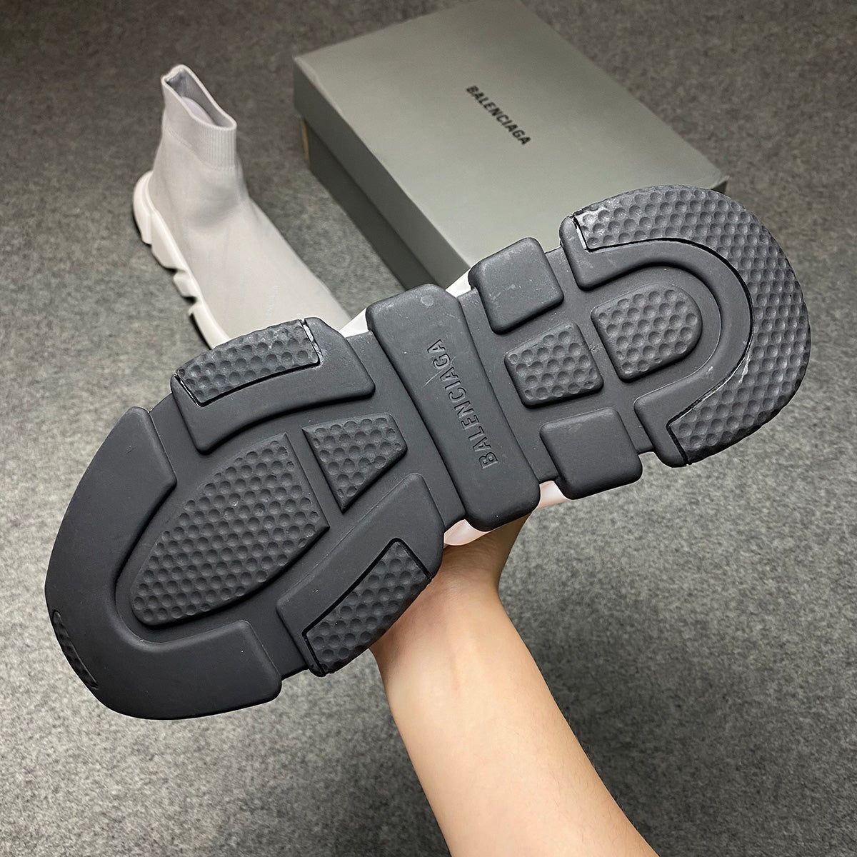 Balenciaga Speed Trainer Mid 'Allover Logo - 'Grey'